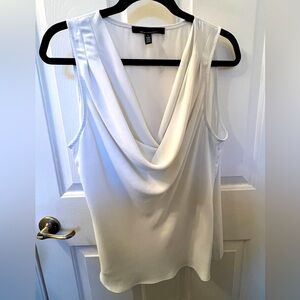 WHBM large ivory cowl neck sleeveless top